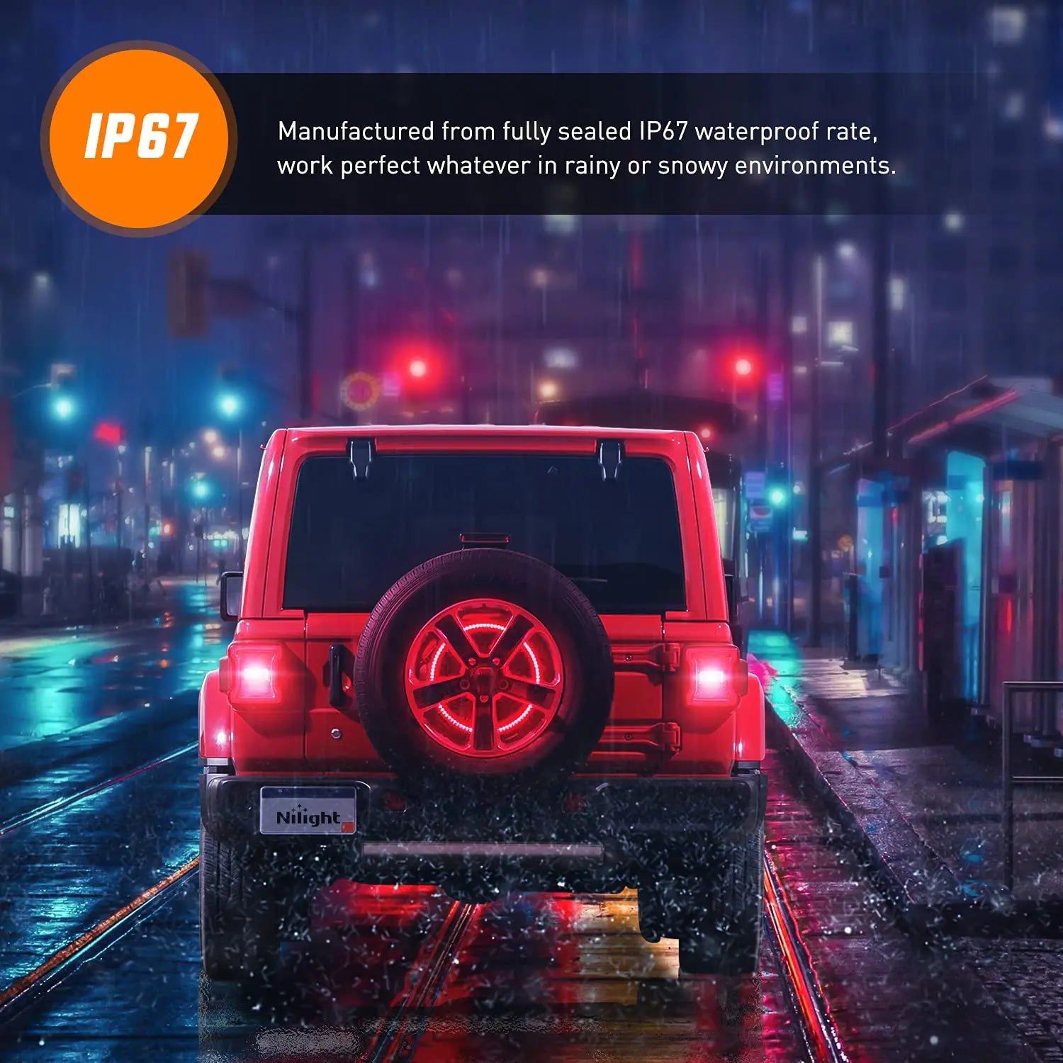 Jeep Wrangler Spare Tire Brake Light Compatible with 2018-2021 JK JKU JL JLU Models - Off-Road Safety Accessory for Night Driving & Adventure