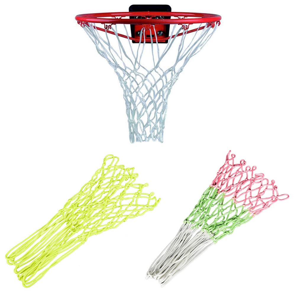 Ochine Glow Basketball Net - Solar Powered Luminous Basketball Hoop Net for Indoor & Outdoor Use - Heavy Duty Nylon Replacement Net with Nightlight Glow - Perfect for Night Games, Backyard Play & Sports Training