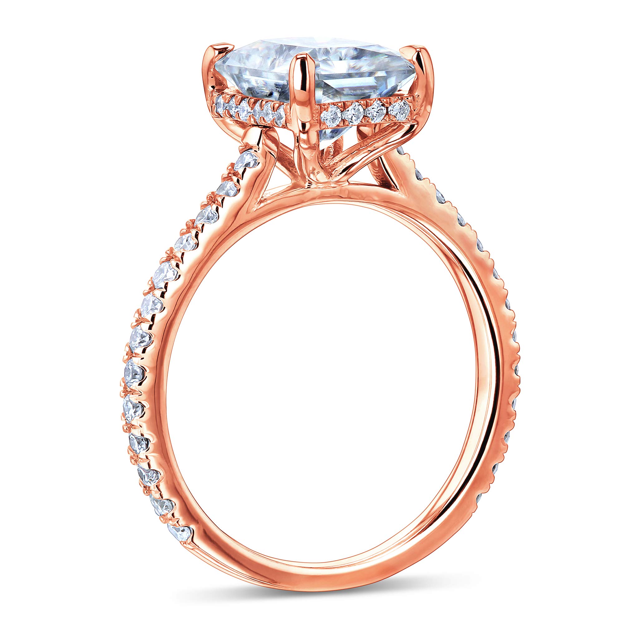 2.7ct Radiant Cut Moissanite Drop Halo Engagement Ring Set - Wedding, Anniversary & Proposal Jewelry for Women