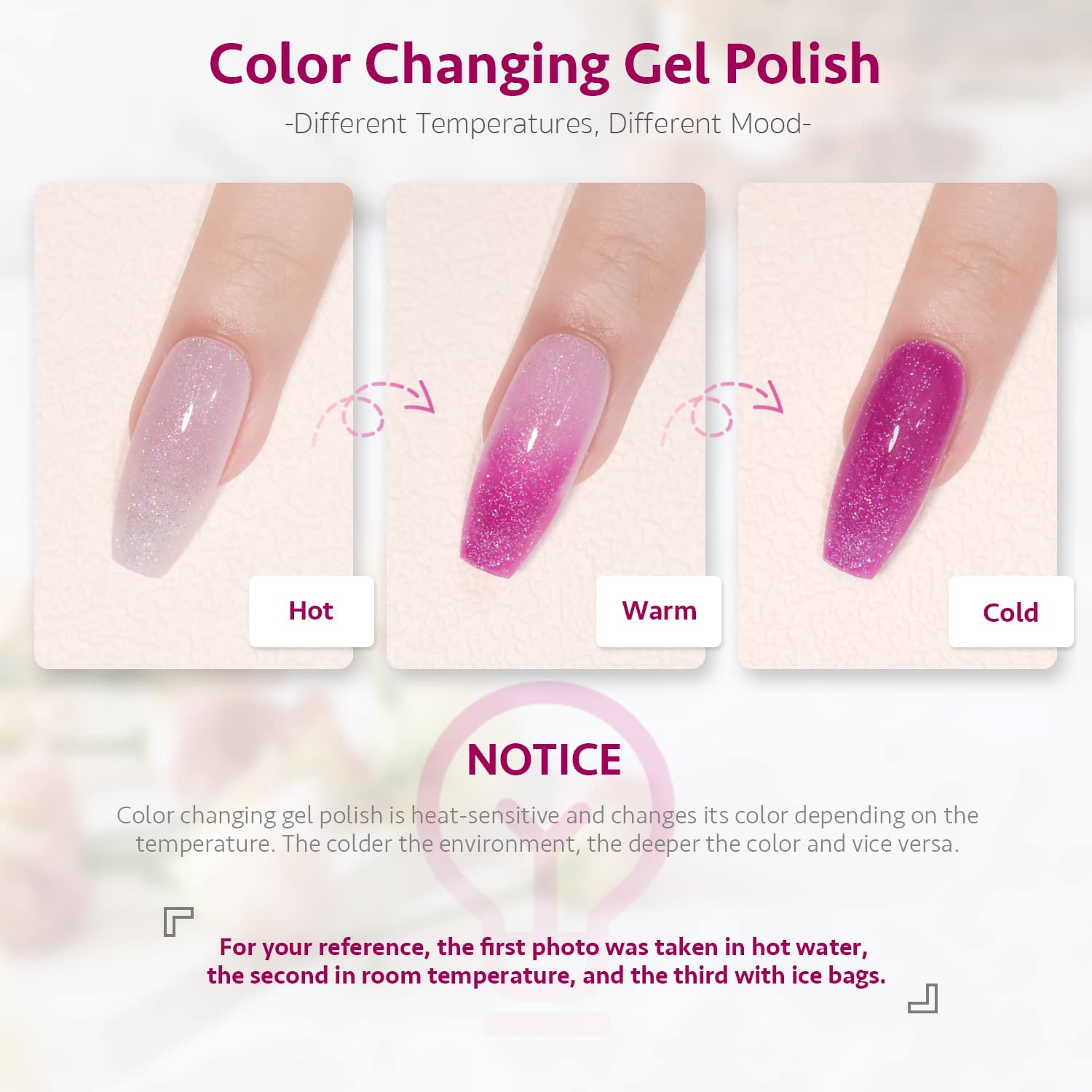 Vishine Mood & Temperature Color Changing Gel Nail Polish - 1PC Thermal Nail Art Polish for DIY Manicure & Salon Use - Perfect for Parties, Weddings & Special Occasions