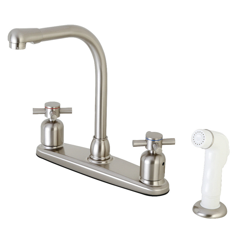 Kingston Brass FB718DX Concord 8 Inch Centerset Kitchen Faucet with Pull-Out Sprayer - Modern Design for Easy Dishwashing and Food Prep in Your Home Kitchen