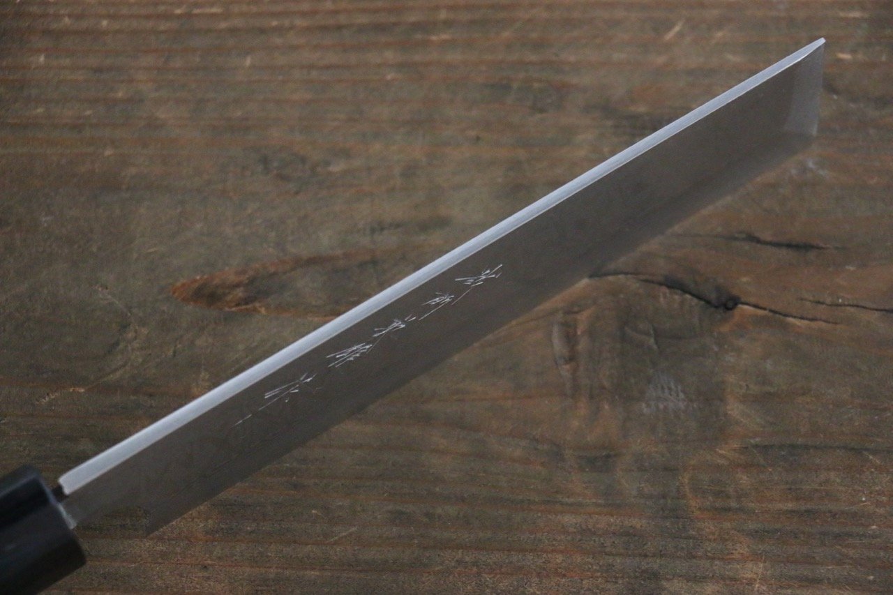Premium Hideo Kitaoka White Steel No.2 Damascus Kakugata Usuba 165mm Japanese Chef Knife with Shitan Handle - Perfect for Sushi, Vegetables & Precision Cutting