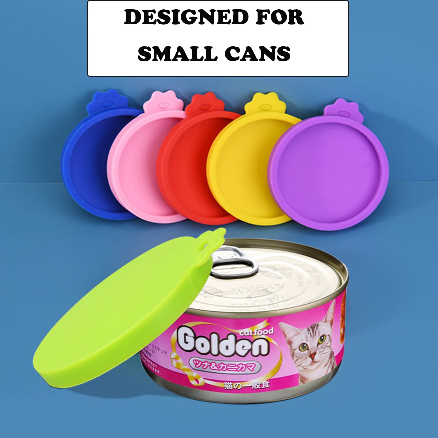 AQSXO 4 Pack Silicone Pet Food Can Lids - Reusable Covers for 3 oz & 2.5 oz Cat Food Cans - Keep Pet Food Fresh & Airtight - Perfect for Storage, Travel & Portion Control