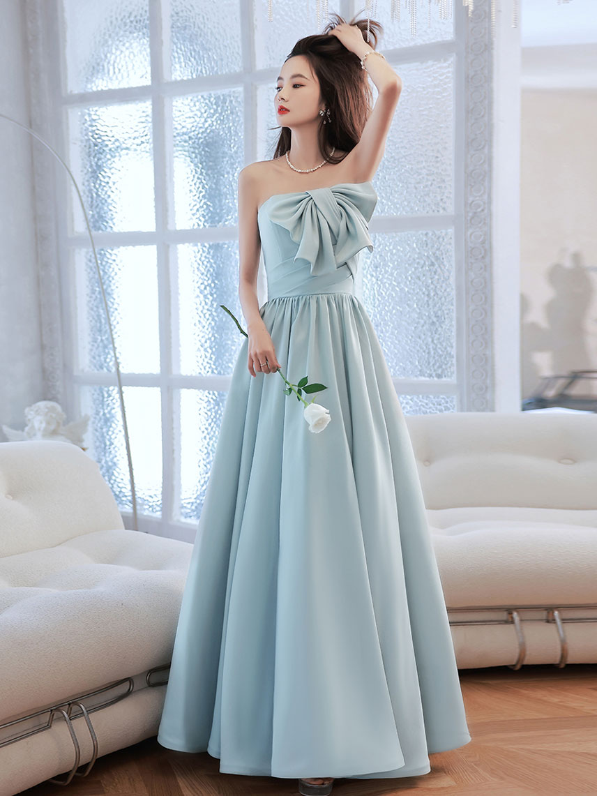 Elegant Backless Blue Long Prom Dresses & Bridesmaid Gowns - Formal Evening Wear for Homecoming, Wedding Parties & Special Occasions