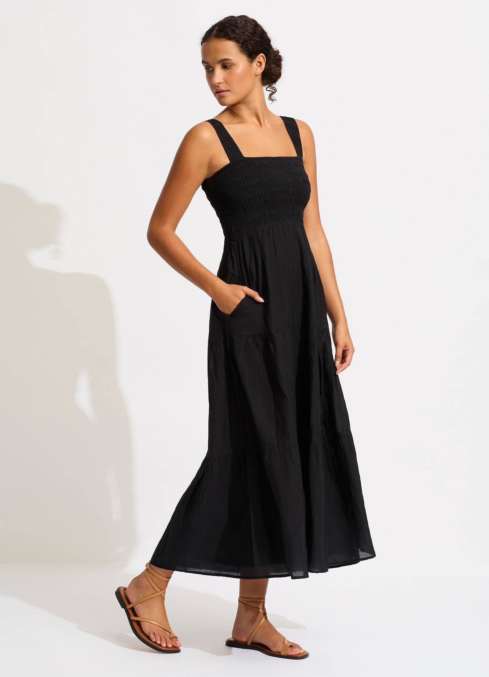 Faithful Midi Dress in Black - Elegant & Versatile Women's Church Dress for Sunday Service, Wedding Guest & Special Occasions