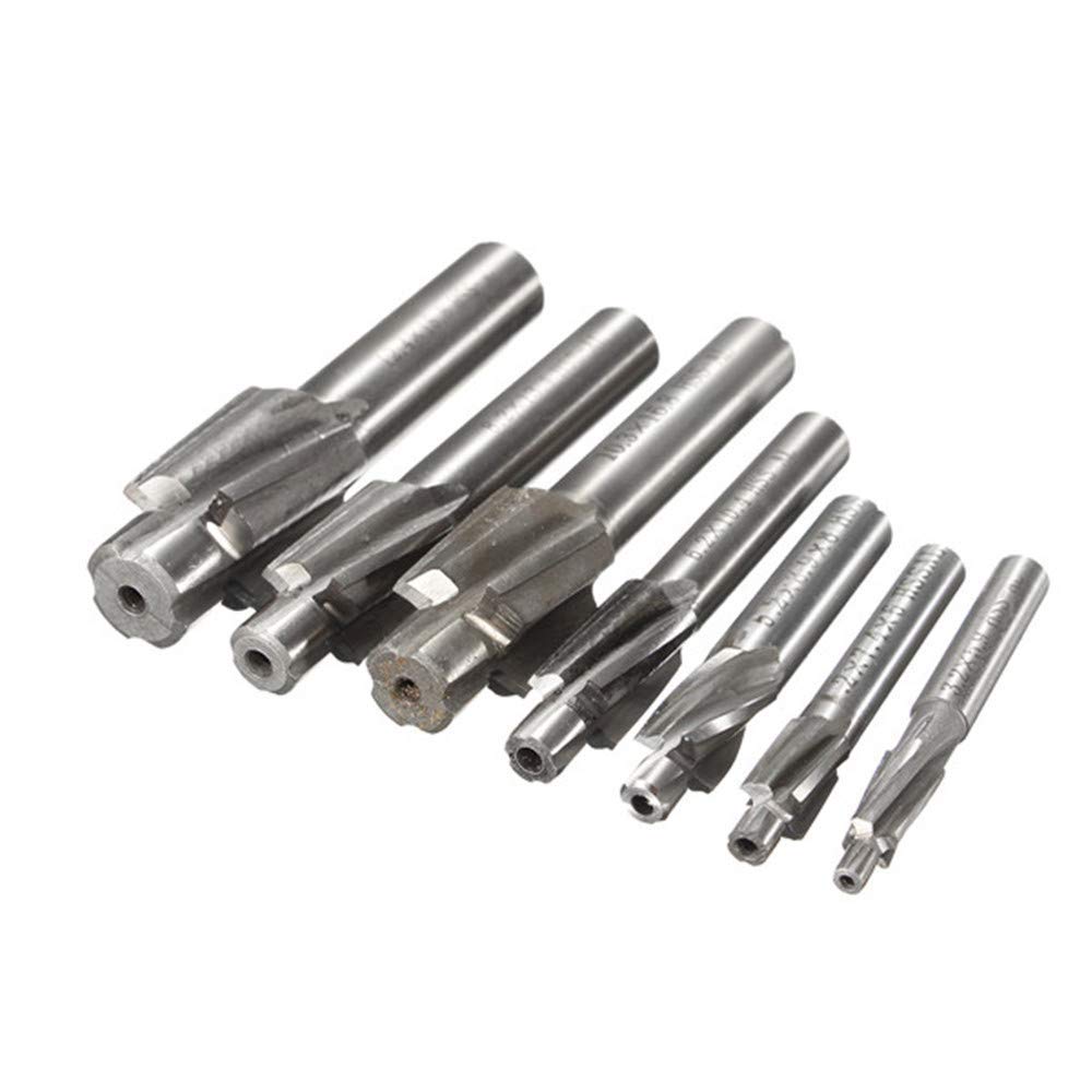 7-Piece M3-M12 HSS Countersink Drill Bit Set - High Speed Steel Countersink Cutter for Metal, Wood & Plastic - Perfect for DIY, Woodworking & Metalworking Projects