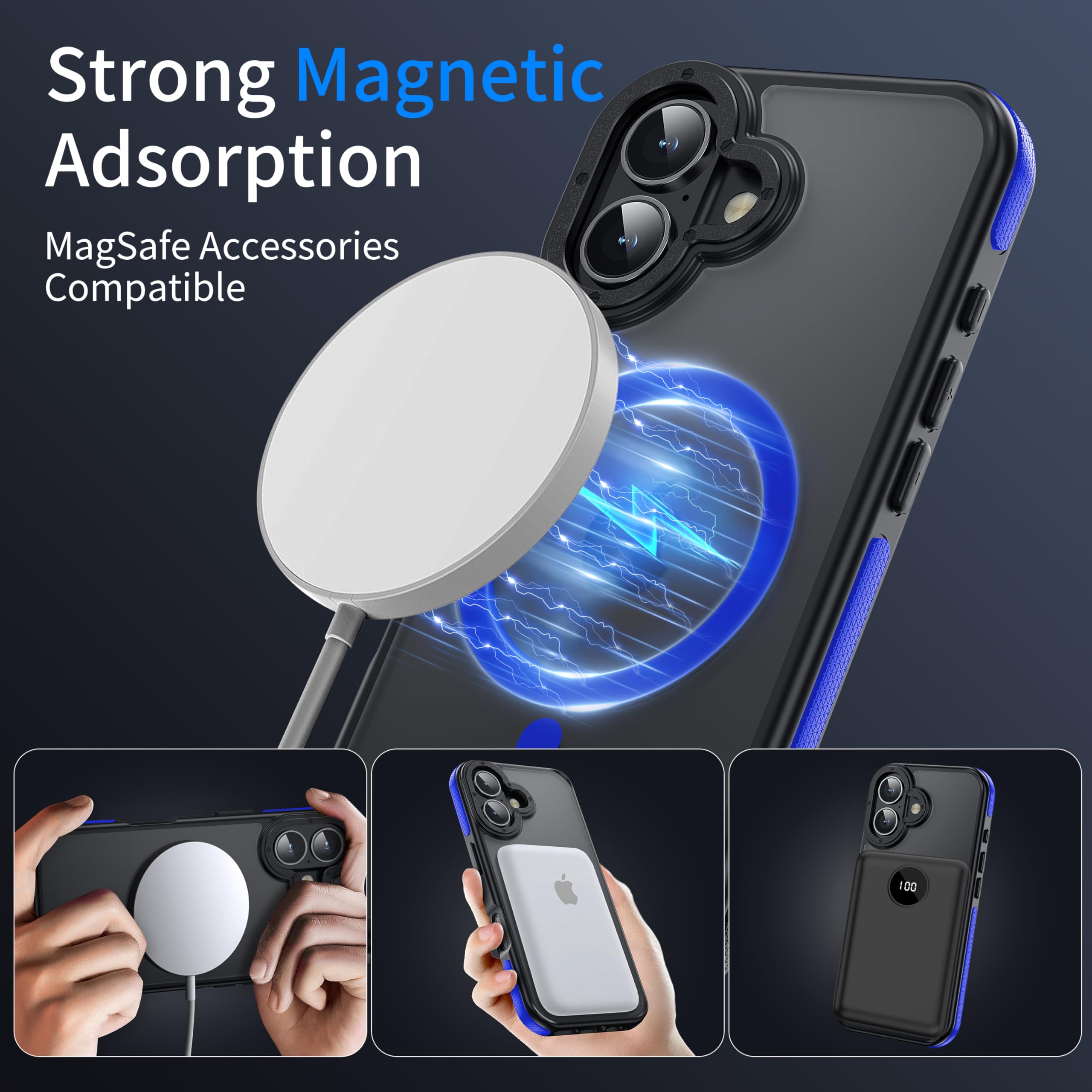 Ultra Slim Magnetic iPhone 16 Case [5X Military-Grade Protection] - Shockproof MagSafe Compatible Cover for iPhone 16 (6.1