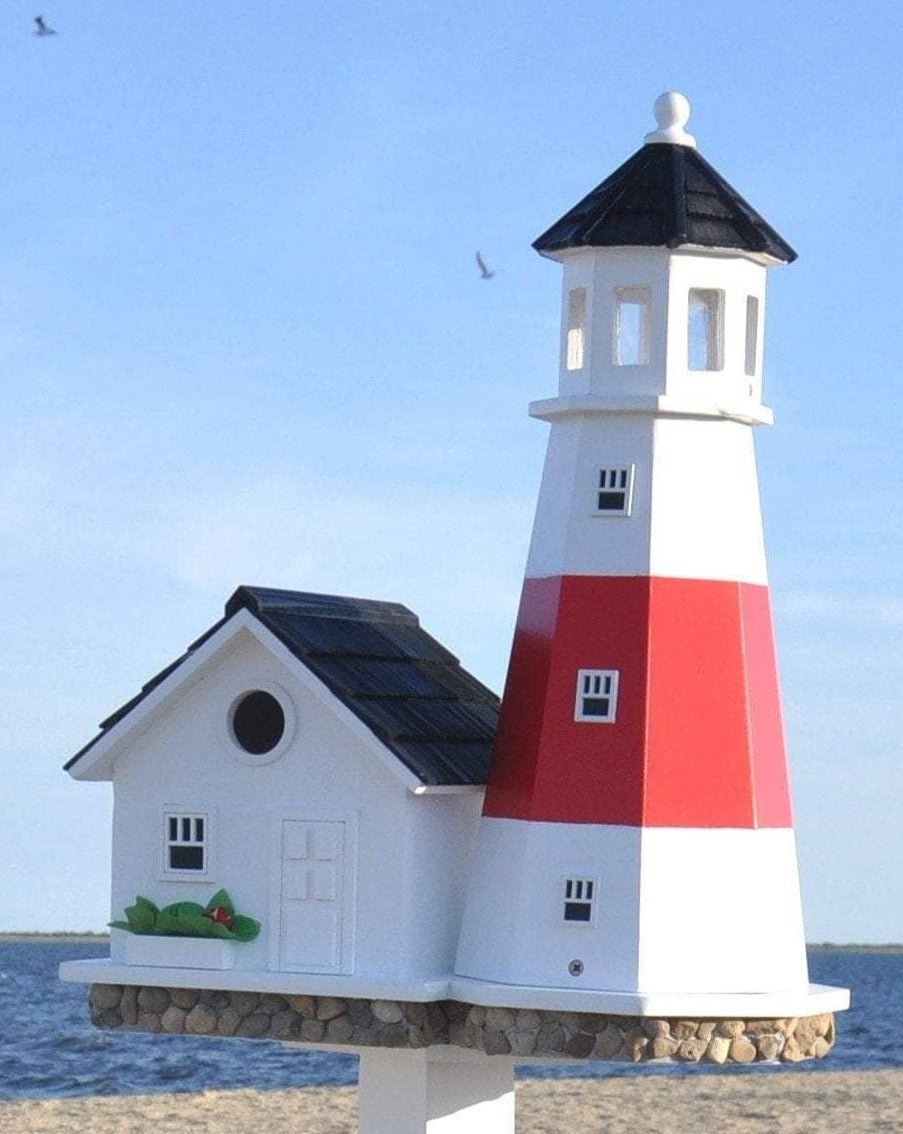 Montauk Point Lighthouse Bird House - Extra Large Handcrafted Wooden Birdhouse for Outdoor Garden Decor | Perfect for Backyard, Patio, and Nature Lovers