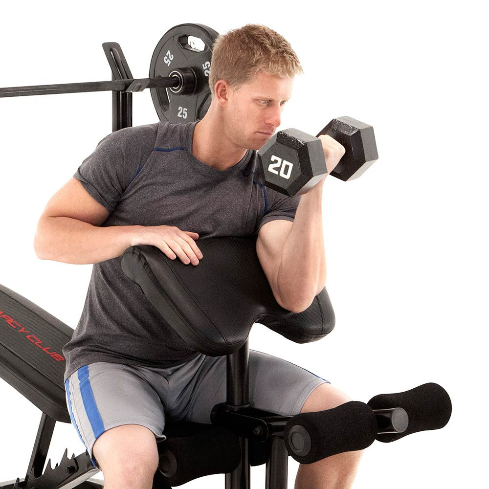 Marcy Club Deluxe Mid Size Weight Bench MKB-869 - Home Gym Equipment for Strength Training & Workouts - Perfect for Small Spaces & Home Fitness