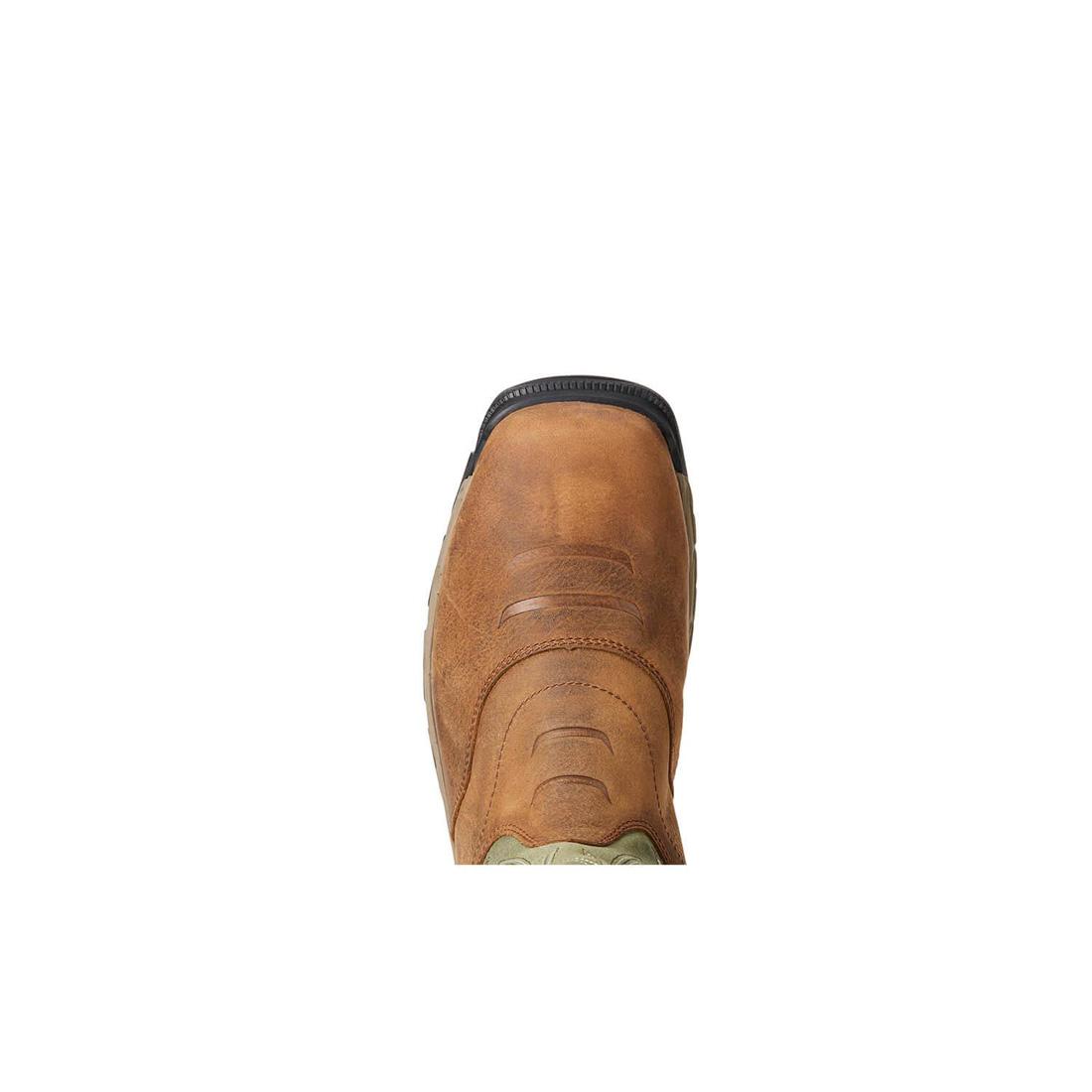 Rebar Flex Composite Toe Waterproof Pull On Western Work Boots - Slip Resistant Safety Shoes for Construction, Farming & Outdoor Work