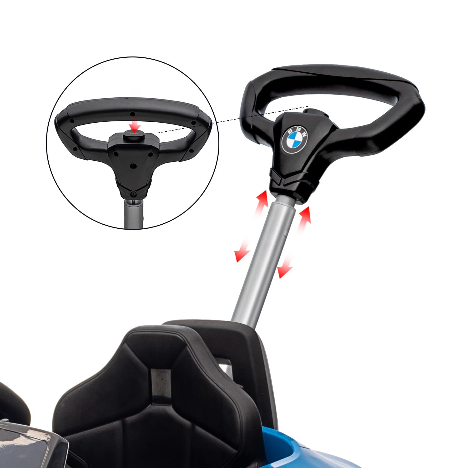 BMW Z4 Licensed Kids Push Car - 3-in-1 Ride-On Toy for Toddlers 1-5 Years | Adjustable Push Rod, Safety Seat Belt, Canopy, Horn & Music | Silent Wheels for Smooth Ride | Perfect Stroller Alternative for Boys & Girls (Blue) - Ideal for Indoor Play, Outdoor Walks & Park Adventures