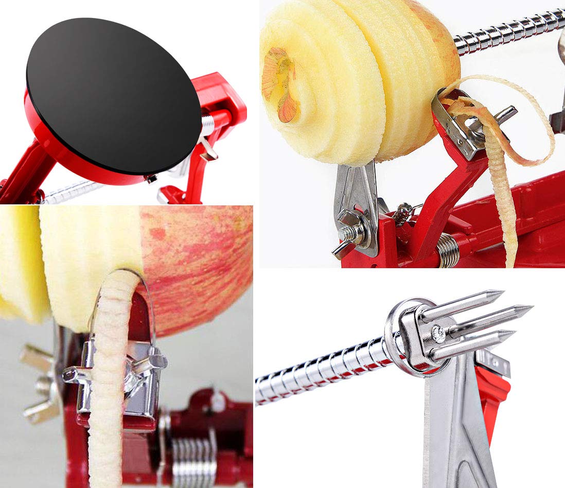 Bekith 3-in-1 Apple Peeler, Potato Slicer and Corer with Strong Suction Base - Perfect for Peeling Apples, Potatoes, Pears - Ideal for Baking, Cooking and Meal Prep