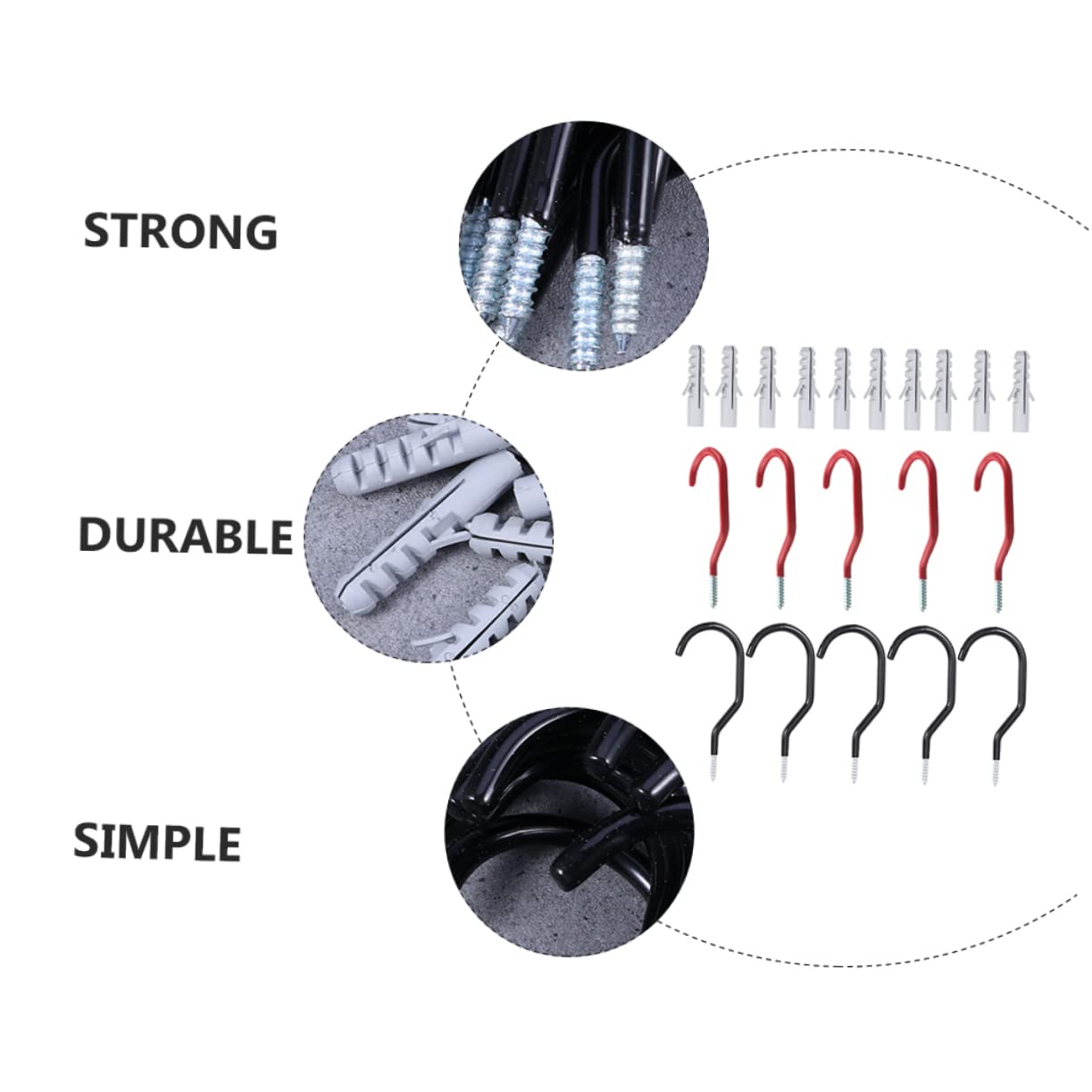 Outanaya 10-Pack Heavy Duty Steel Wall Mount Bike Hooks - Space Saving Bike Storage Rack for Garage, Shed, or Home Organization - Perfect for Mountain Bikes, Road Bikes, and Cycling Gear