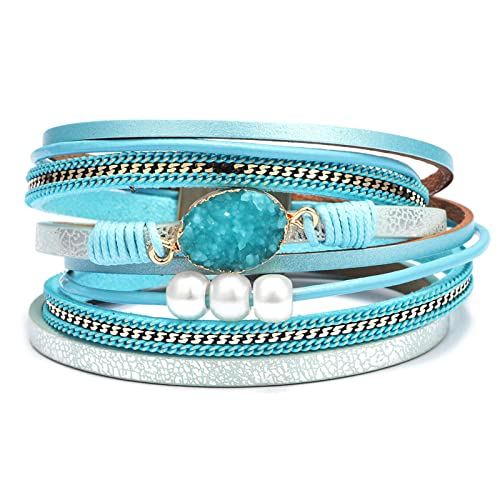 A2:leather wrist cuffs(blue)