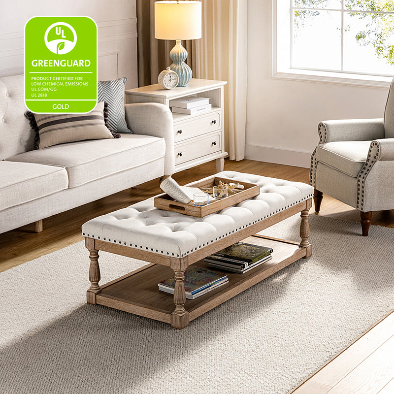 Isaak Upholstered Storage Ottoman Bench with Lift Top - Extra Seating & Hidden Storage for Living Room, Bedroom, or Nursery - Perfect for Blankets, Toys & Home Organization