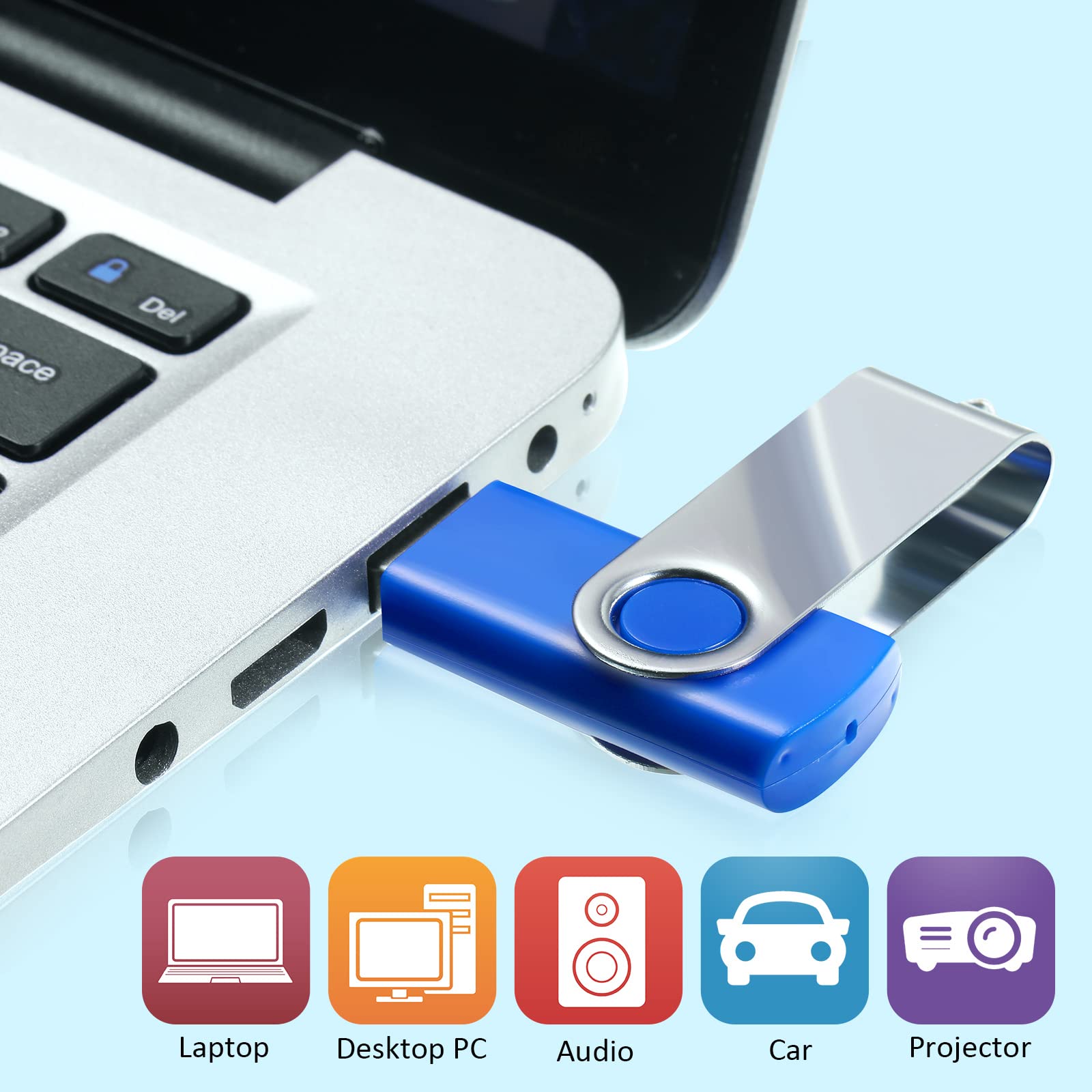 50-Pack 128MB USB 2.0 Flash Drives with Lanyards - Bulk Storage for Office & School