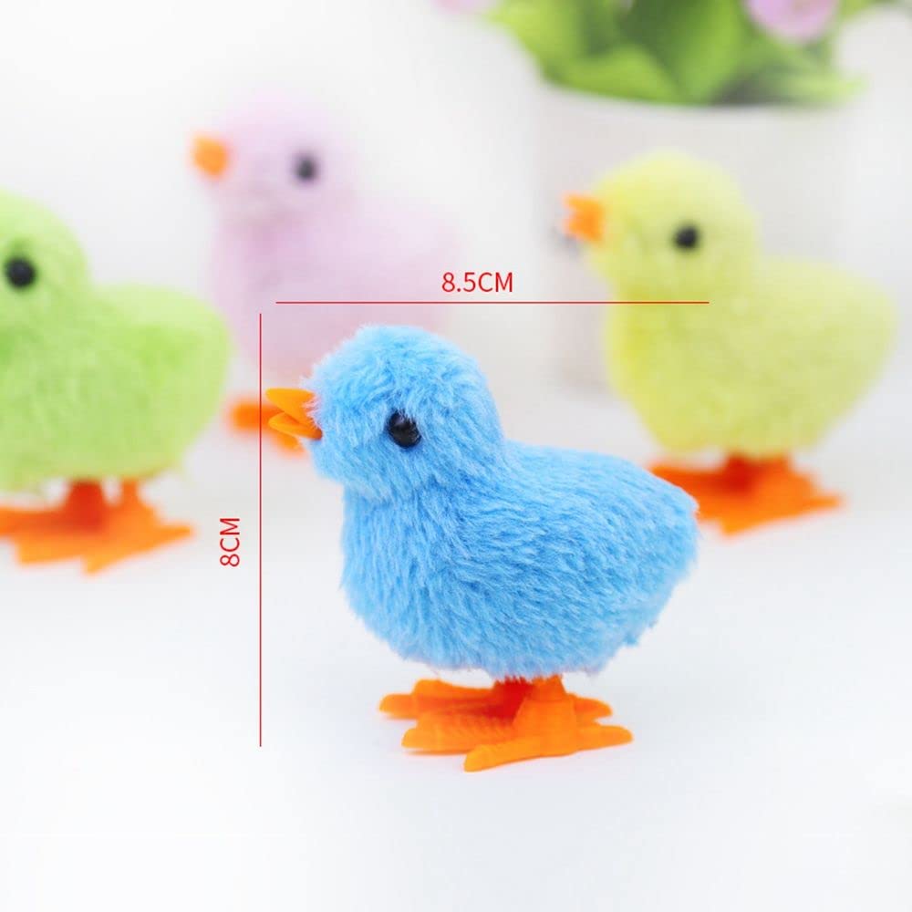1 Pc Wind Up Jumping Plush Chick - Novelty Hopping Chicken Toy for Easter Egg Hunt, Party Favors & Stocking Stuffers - Fun Gag Gift for Kids & Adults