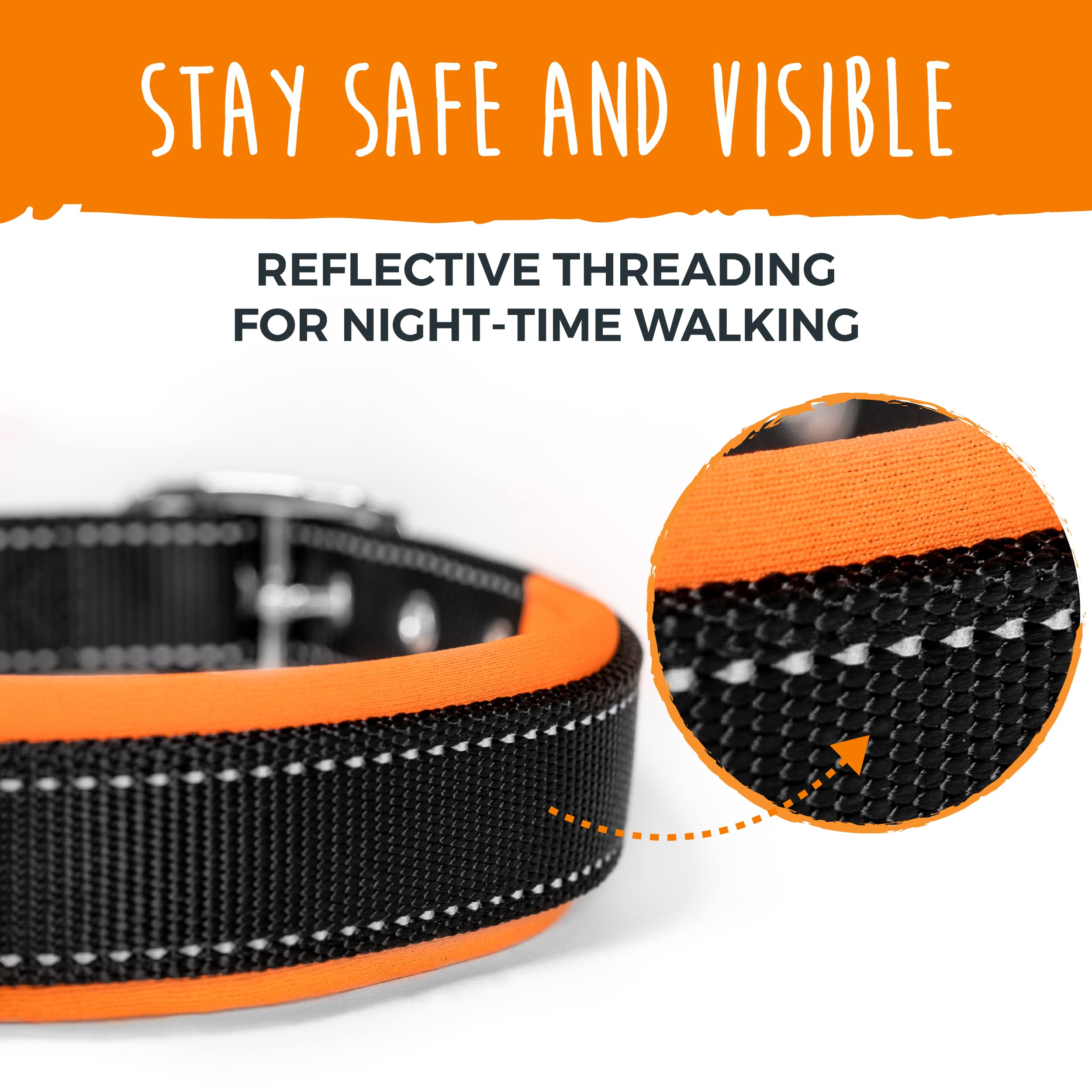 Mighty Paw Ultra Soft Dog Collar with Neoprene Padding - Adjustable All-Metal Buckle for Small & Large Dogs - Durable & Comfortable Pet Collar for Daily Walks, Training & Outdoor Adventures