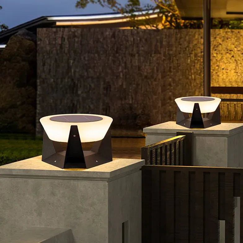 Modern Geometric Solar Outdoor Pillar Lights - Waterproof Garden Pathway Lighting for Patio, Yard, and Driveway Decoration