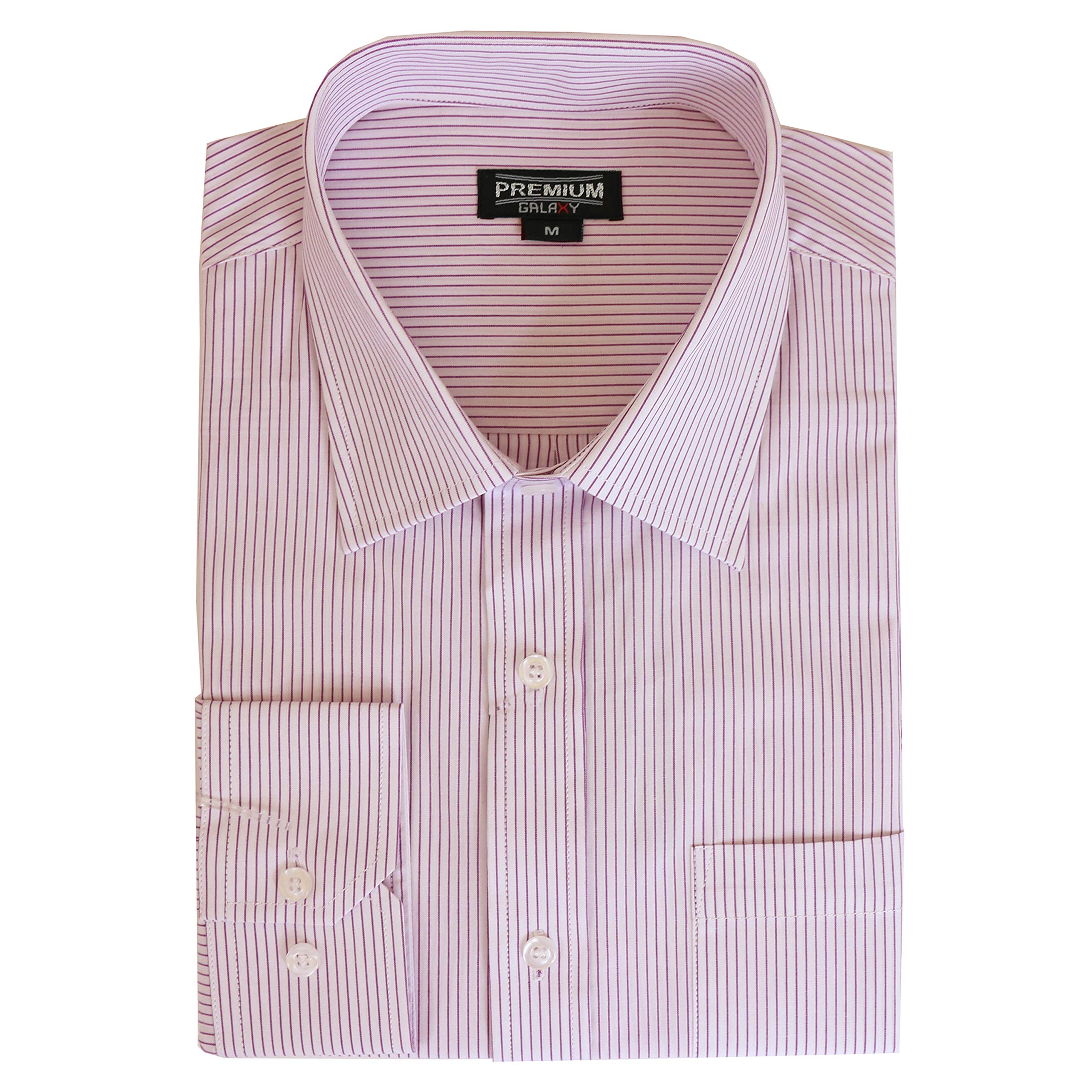 Premium Men's Long Sleeve Dress Shirts - Solid & Pinstripe Business Casual Shirts for Office, Wedding & Formal Events (Sizes S-2XL)