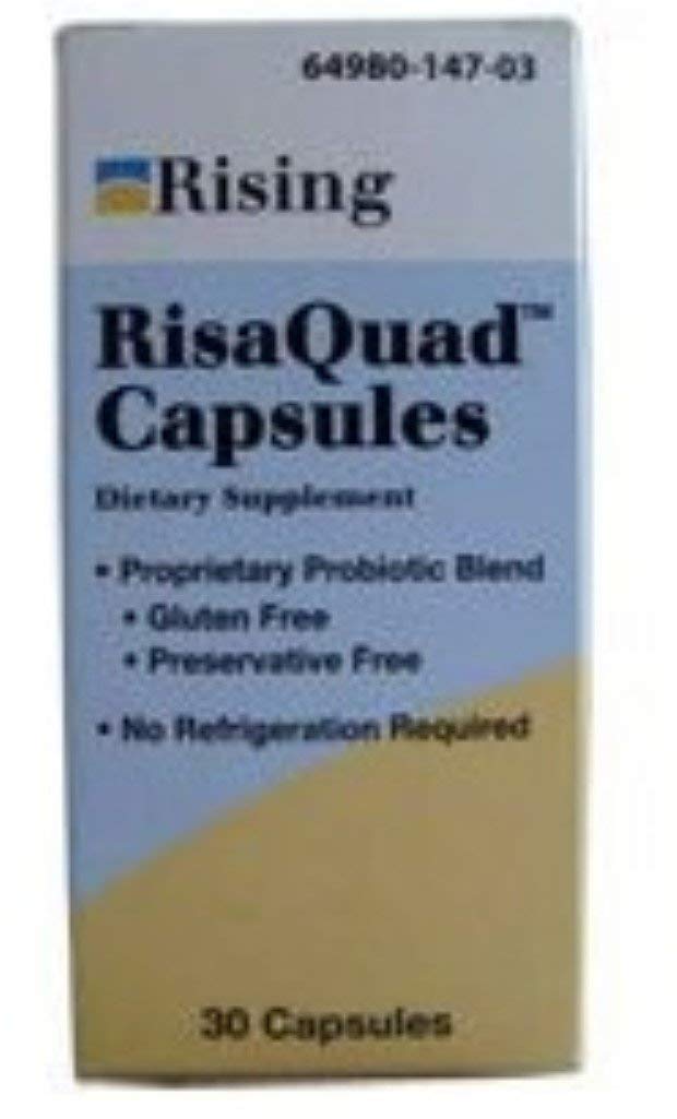 Risaquad Probiotic Capsules - 120 Count (4 Packs x 30 Capsules) - Digestive Health Supplement for Gut Balance & Immune Support - Perfect for Travel, Daily Wellness & Post-Antibiotic Recovery