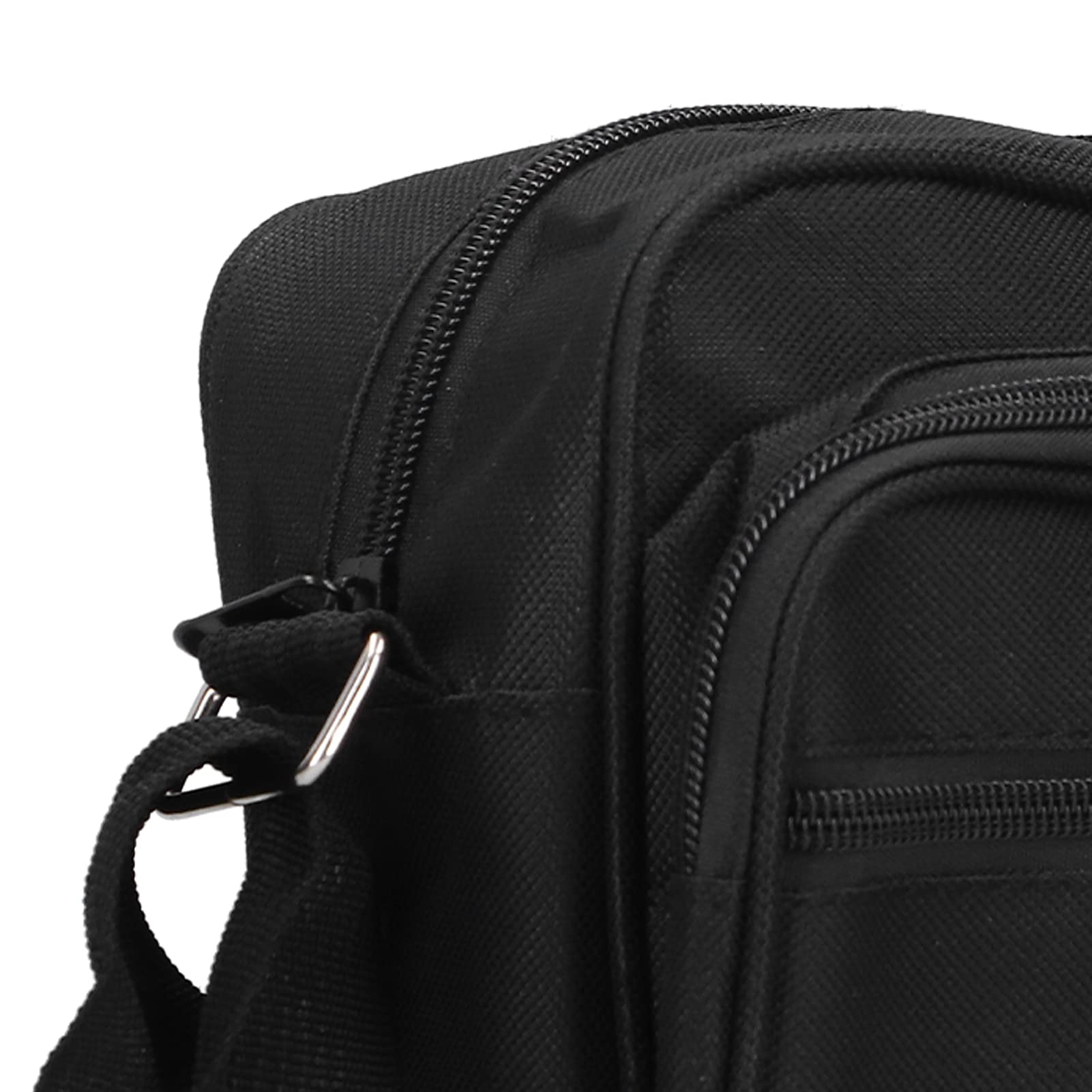 Heavy Duty Canvas Tool Bag with Multiple Zippered Pockets - Portable Black Storage Organizer for Hardware Tools | Durable & Wear-Resistant Backpack for Construction, Electricians & DIY Projects