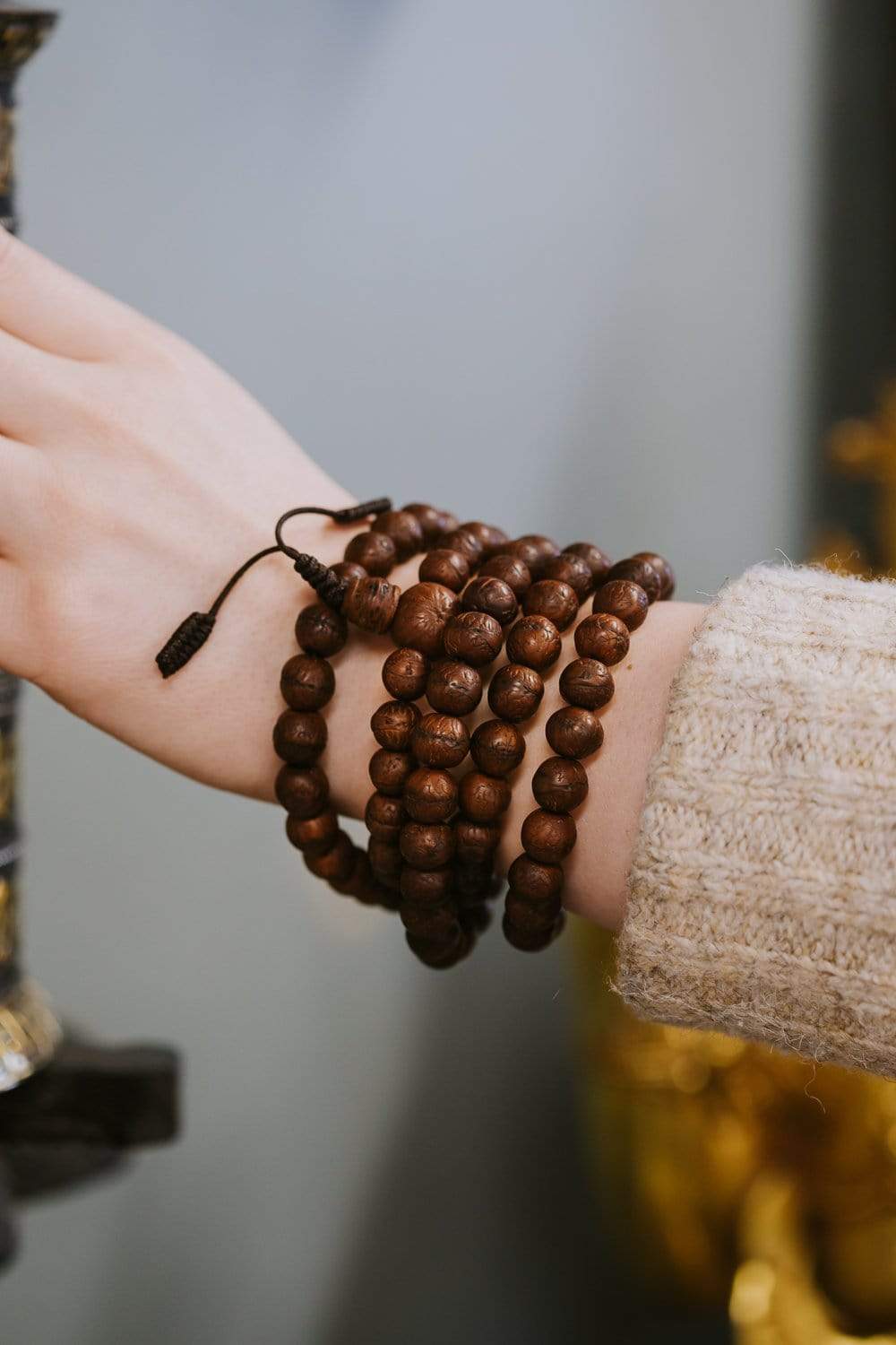 Authentic Antique Bodhi Mala Prayer Beads from Boudhanath - 108 Buddhist Meditation Beads for Yoga, Mindfulness & Spiritual Practice