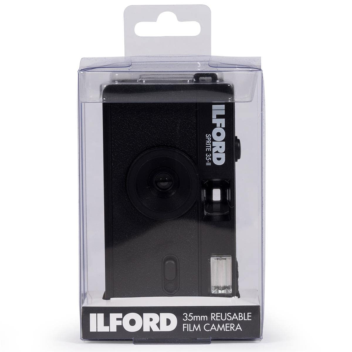 Ilford SPRITE 35 II Reusable 35mm Film Camera (Black) with HP5 Plus 24 Exposure Film - Perfect for Travel, Street Photography & Vintage Style Shooting