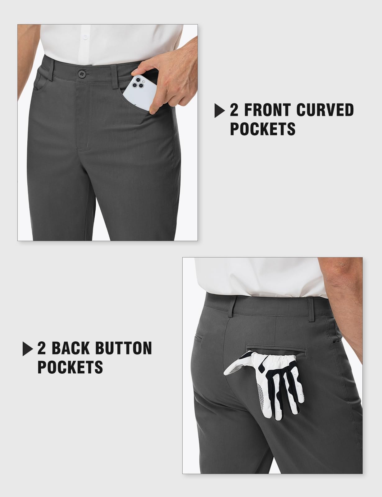 Rdruko Men's Golf Pants - Stretch Comfort Lightweight Quick Dry Dress Slacks for Business Casual & Work | Perfect for Golfing, Office Wear & Outdoor Activities