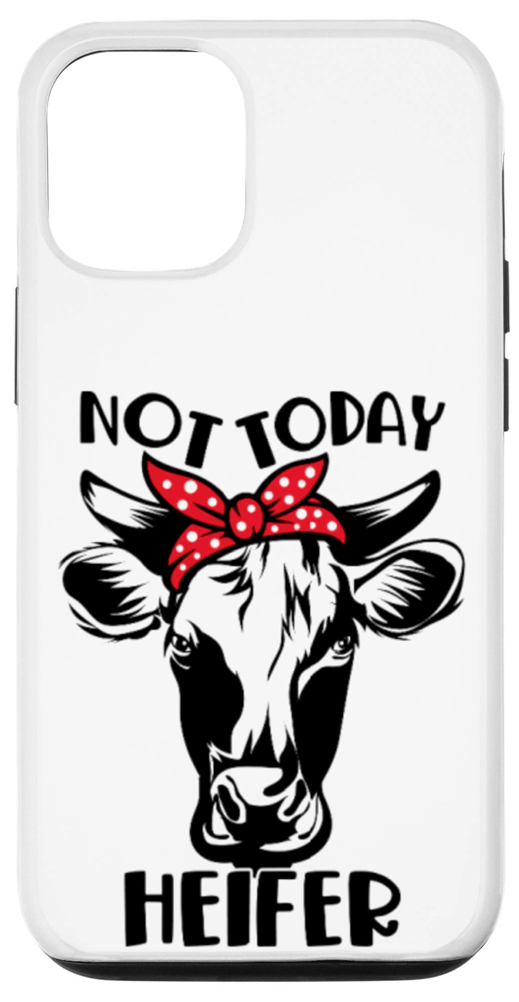 iPhone 12/12 Pro Cow Case with Red Bow - Funny Farm Animal Phone Cover for Women & Men - Perfect Country Gift for Farmers & Animal Lovers (Use at Farm, Rodeo or Country Themed Events)