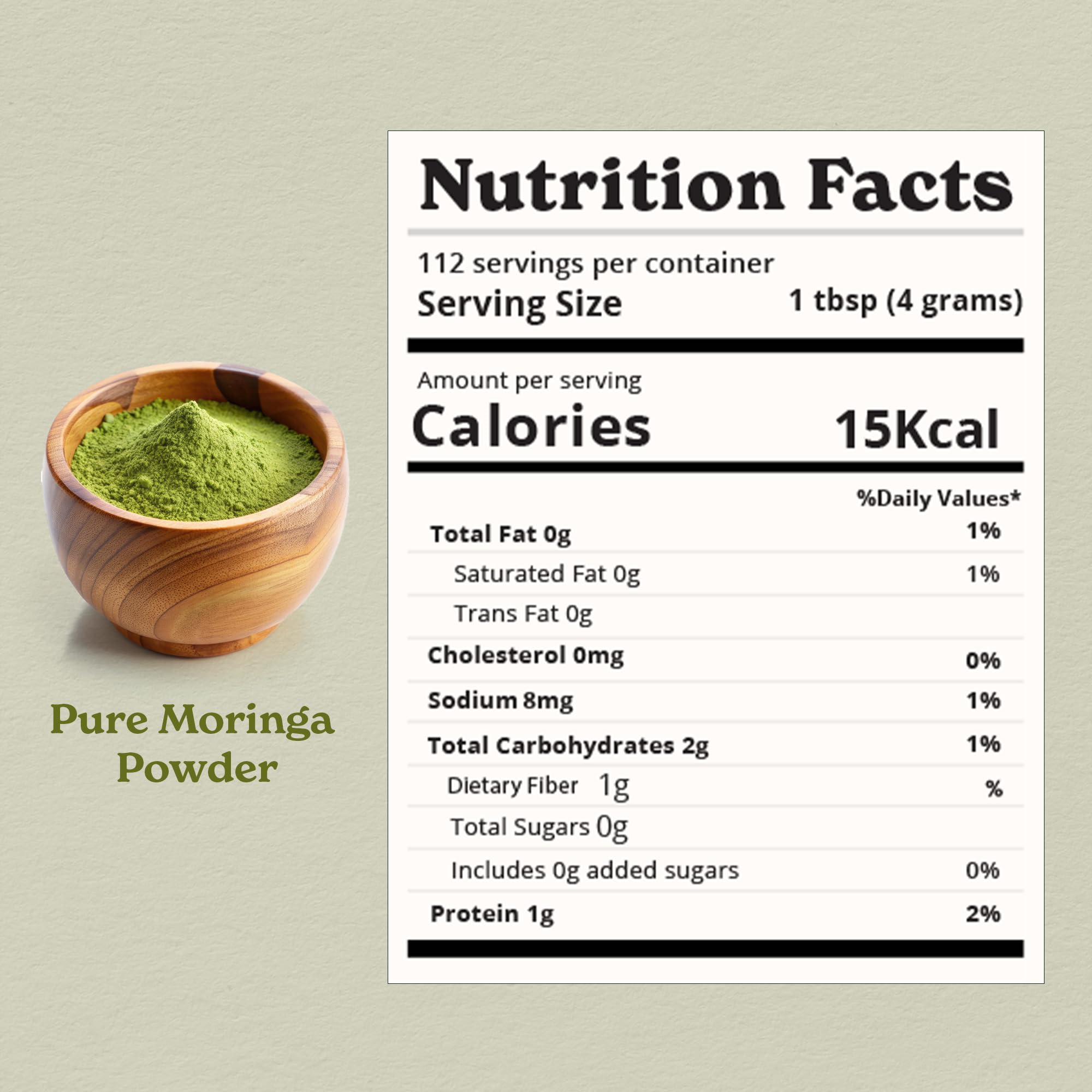Organic Moringa Leaf Powder 1lb (16oz) - Premium Moringa Oleifera Superfood for Tea, Smoothies & Recipes - Resealable Bag (112 Servings) - Boost Energy, Immunity & Nutrition for Daily Wellness