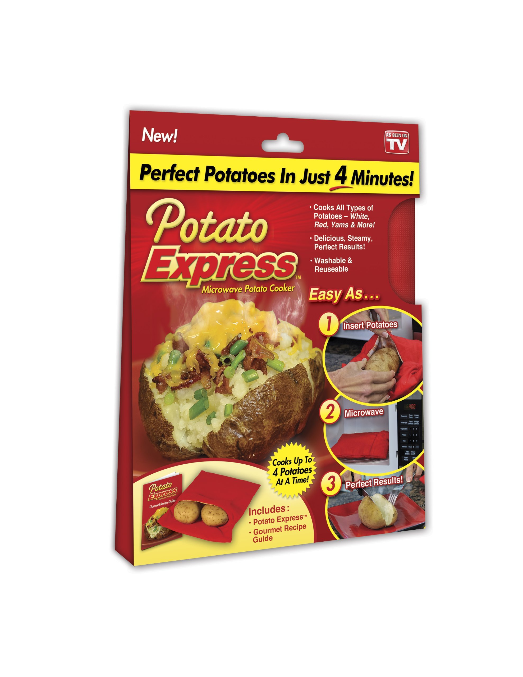 Ontel Microwave Cooker – Fast 4-Minute Potato Cooker, As Seen on TV | Perfect for Quick Meals, Dorm Cooking & Small Kitchens