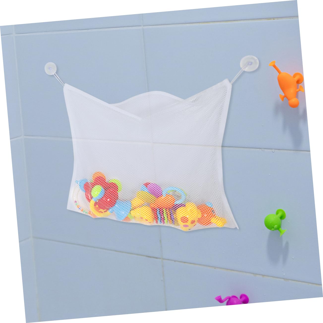 NAMOARLY Toddler Bath Toys & Hanging Mesh Organizer - Waterproof Bathroom Toy Storage Bag for Baby Bath Time Fun | Perfect for Bathtub, Pool & Beach Play
