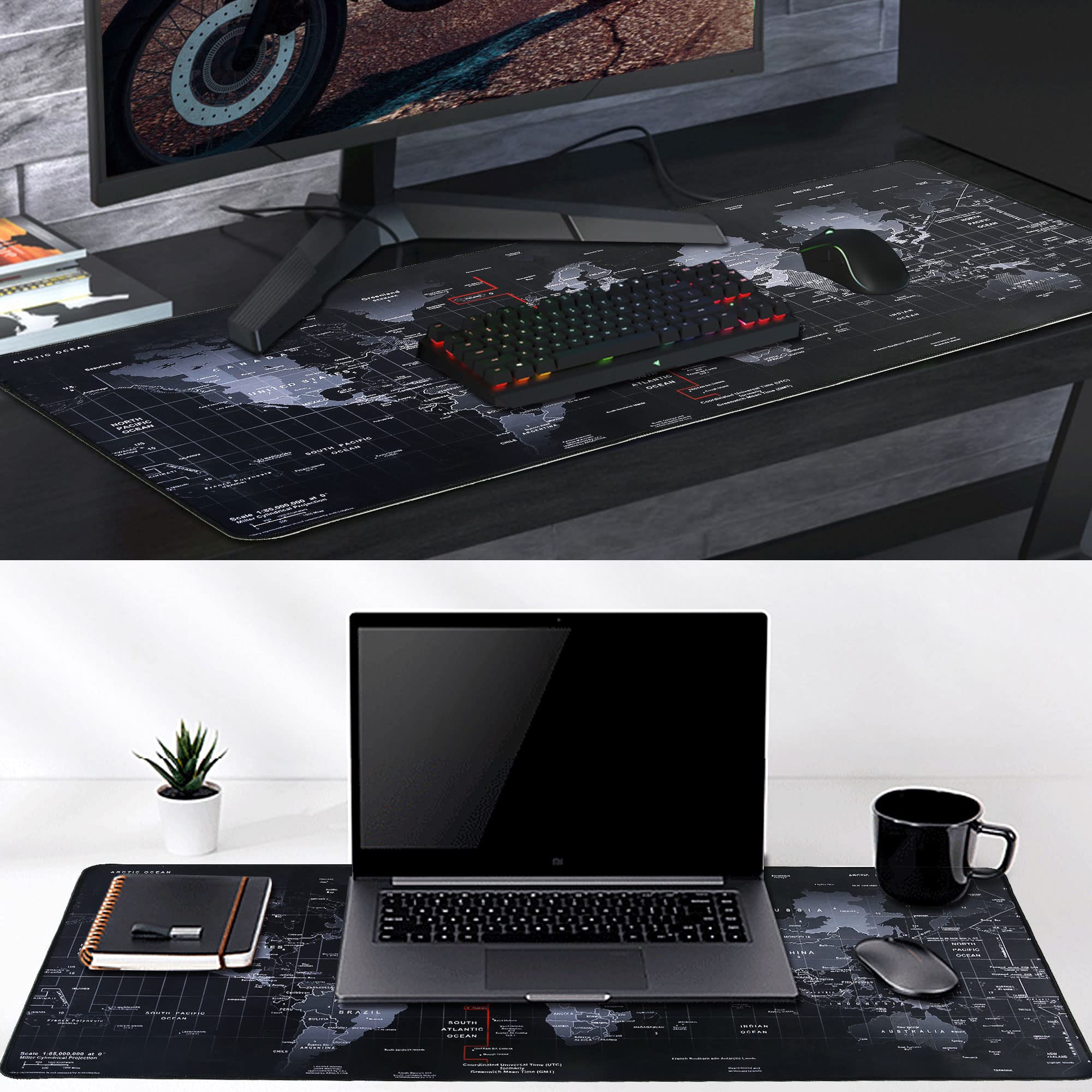 Hosimoln Large Gaming Mouse Pad 80x30cm, 2mm Thick Non-Slip Waterproof Mousepad with Stitched Edges - Perfect for PC Gaming, Office Work & Home Use - Durable Textured Surface for Smooth Mouse Control