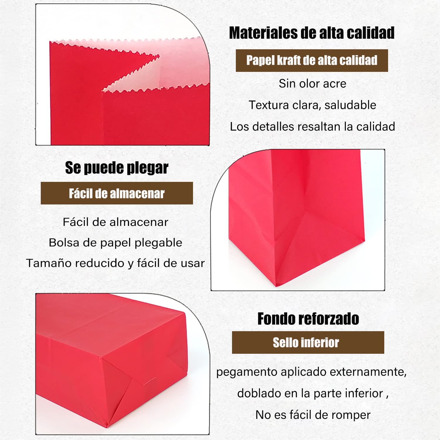 KEYYOOMY 100-Pack Small Red Paper Bags - 4.7x2.4x8.7 Inch Party Favor Bags, Goody Bags & Lunch Bags for Birthday, Wedding, Baby Shower & Holiday Gift Packaging