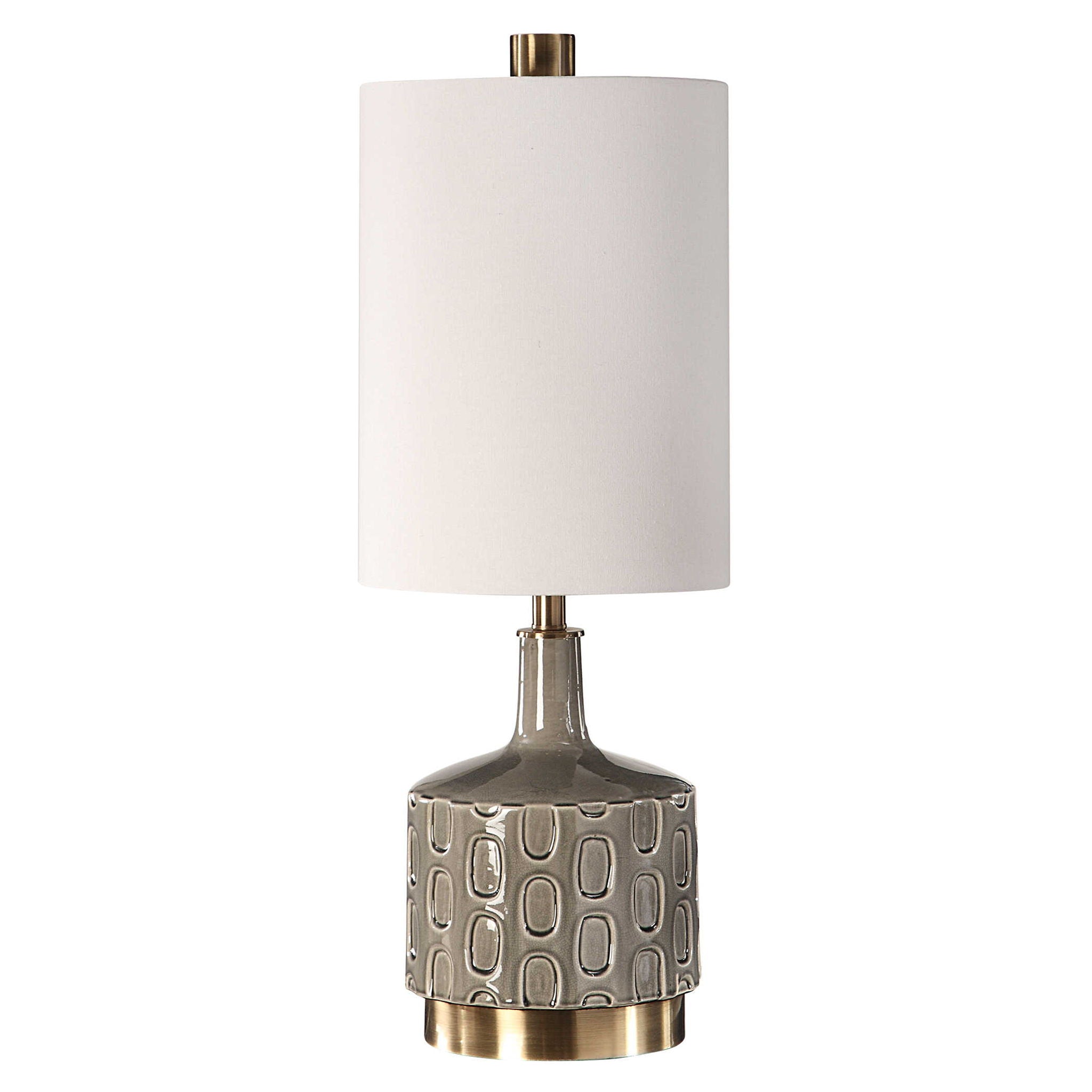 Modern Darrin Gray Table Lamp - Stylish Home & Office Lighting for Living Room, Bedroom, or Study | Energy-Efficient LED Desk Lamp