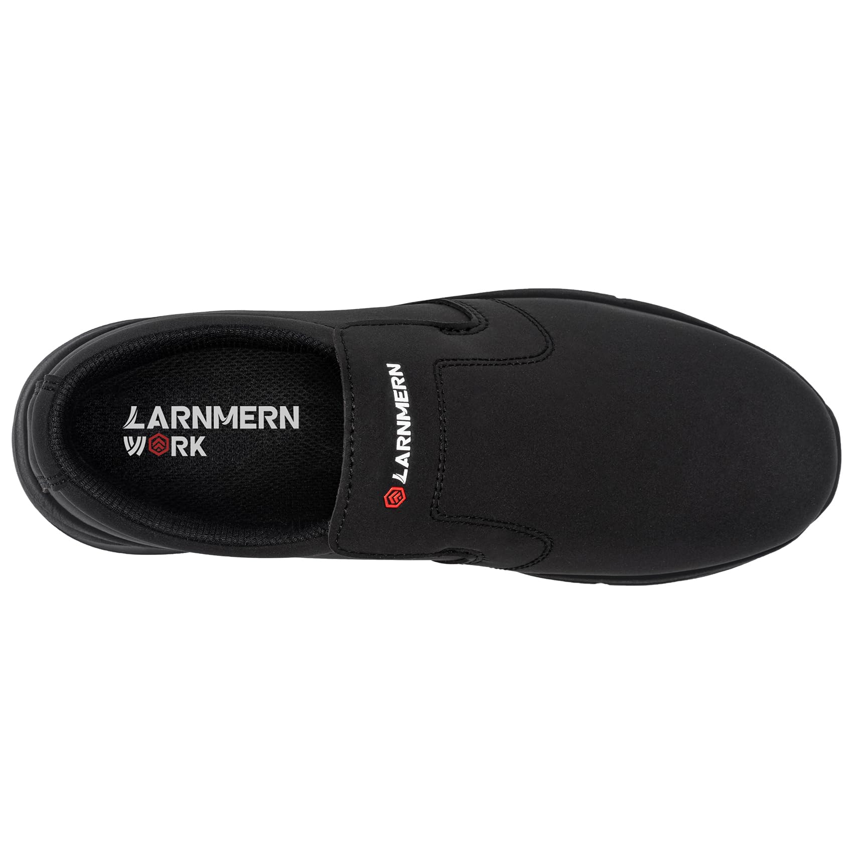 **LARN SAFETY Men's Non-Slip Work Shoes - Waterproof Slip-Resistant Kitchen Chef Shoes for Restaurant, Hospital & Food Service - Comfortable Slip-On Black Safety Footwear (Ideal for Wet & Greasy Floors in Commercial Kitchens, Hospitals & Restaurants)**