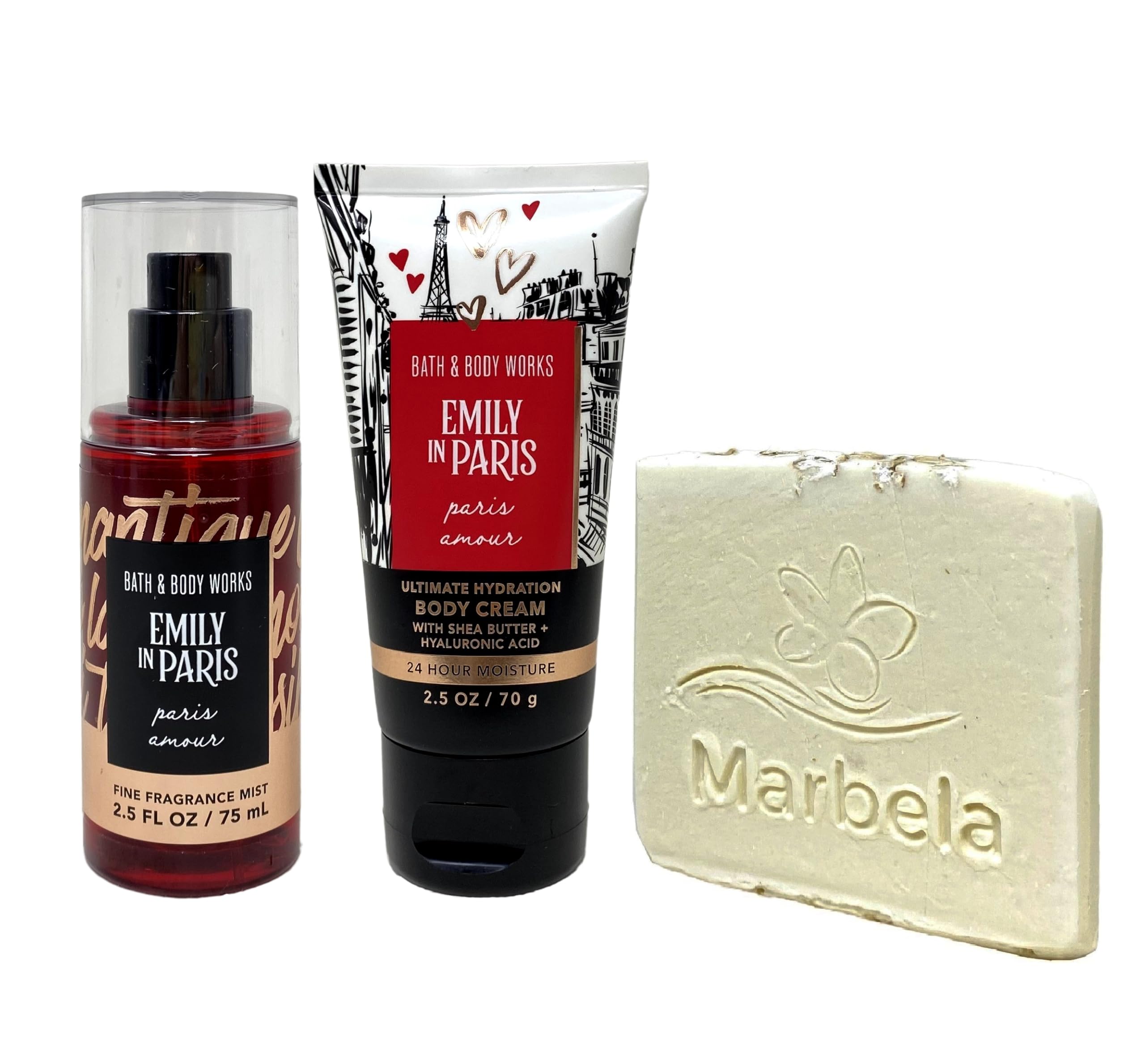 Bath & Body Works Emily In Paris Paris Amour Mini Fragrance Mist & Body Cream Set with Natural Oats Soap Sample - Travel Size for Women | Perfect for On-the-Go, Gifts & Daily Fragrance Refresh