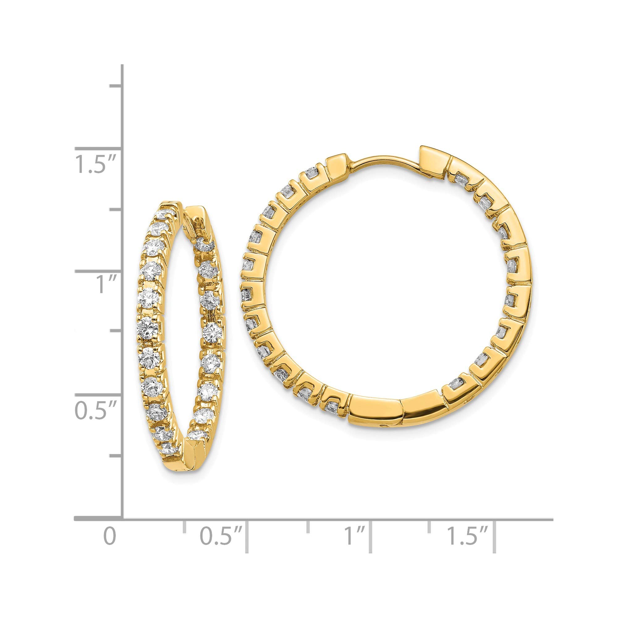 14K AA Diamond Hinged Hoop Earrings - 14K Yellow Gold Dangle Earrings for Women, Elegant Everyday Jewelry for Parties & Weddings
