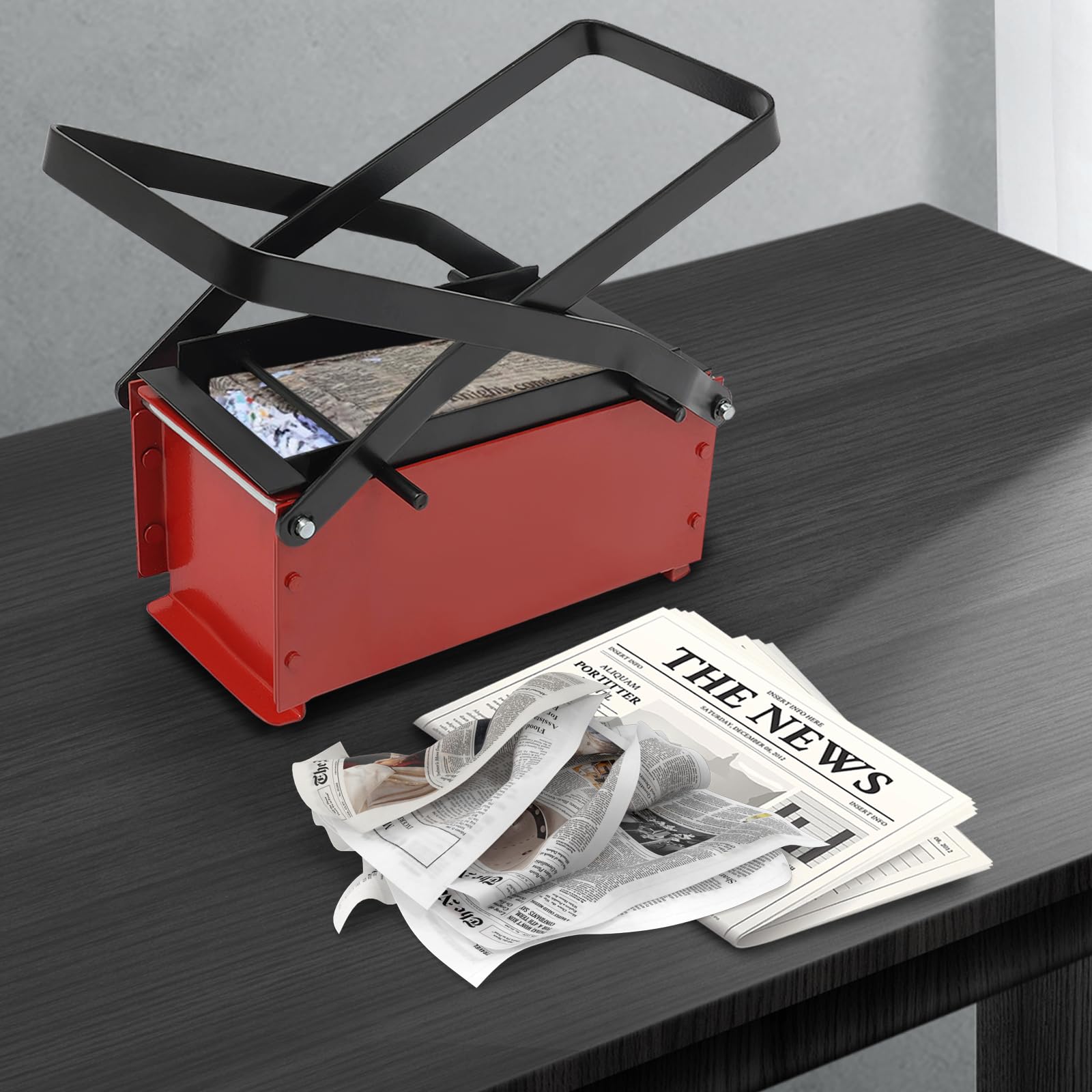Eco-Friendly Newspaper Briquette Maker | Heavy Duty Steel Paper Log Press for Fireplace & Wood Stove | Waste Paper Brick Maker for Home Heating & Camping | DIY Recycling Tool for Sustainable Living