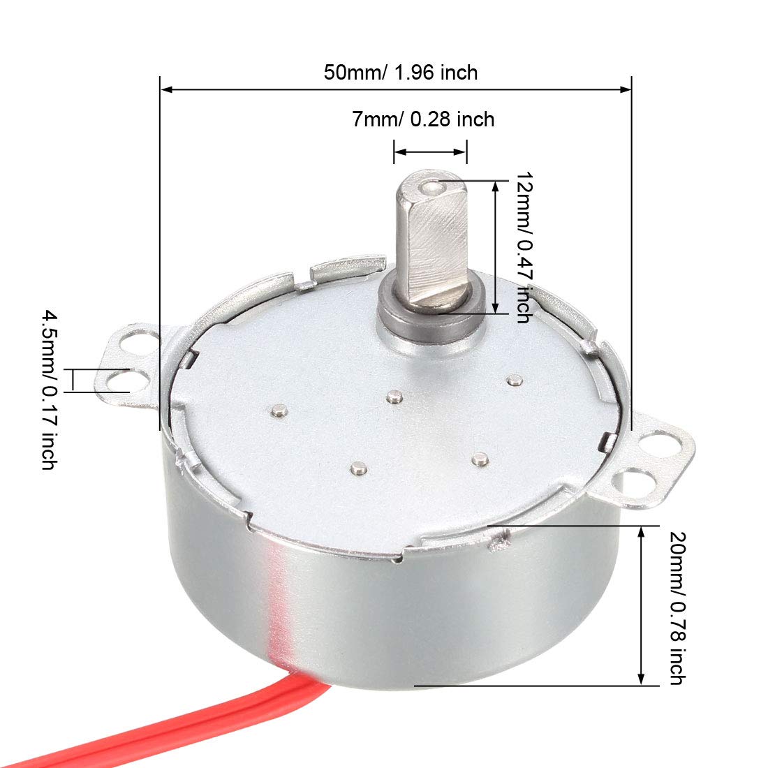 uxcell 24V AC Synchronous Motor 0.8-1RPM 50-60Hz 4W CCW/CW Rotation - Replacement for Microwave Oven, Appliances & DIY Projects - Perfect for Repairing Microwaves, Small Machinery & Home Automation Systems