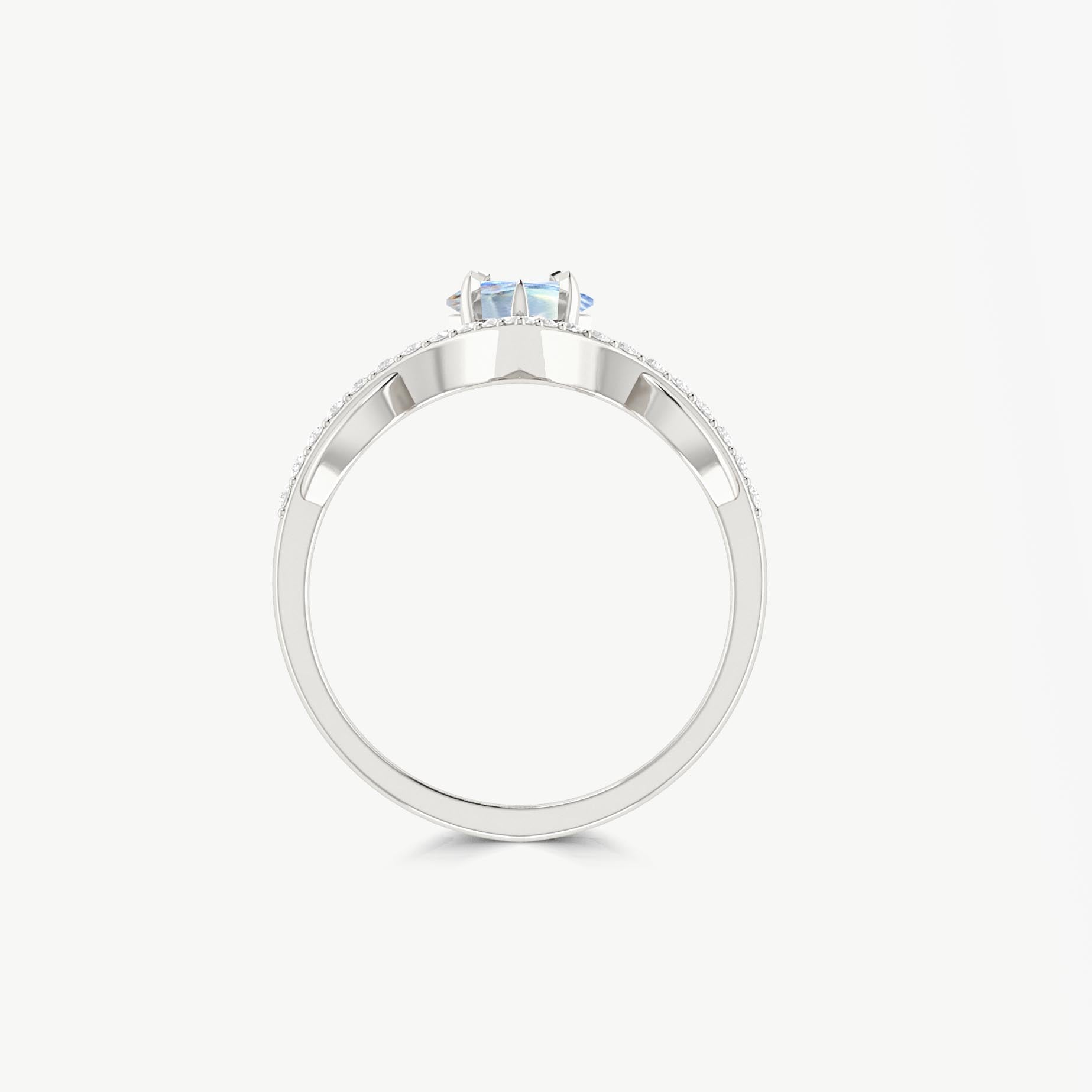 Elegant Moonstone Engagement Ring for Women - Kite-Shaped Gemstone, Perfect for Proposals, Weddings & Special Occasions