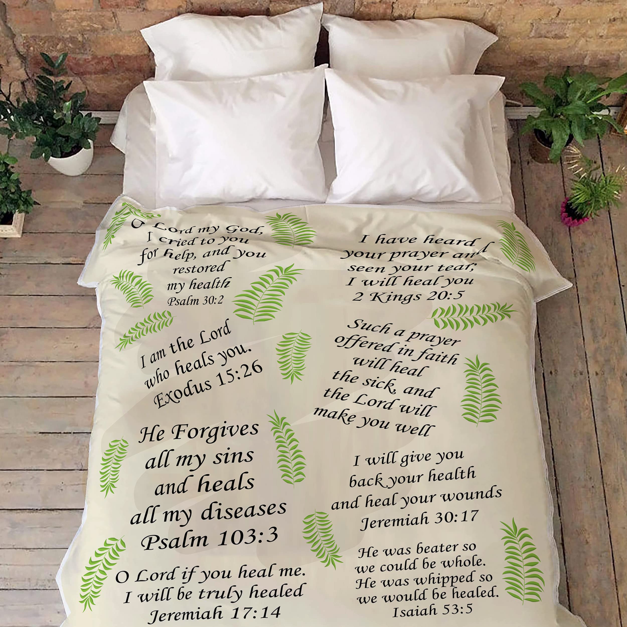 Personalized Christian Blanket with Name - Inspirational Bible Verse Gift for Women, Prayer & Comfort