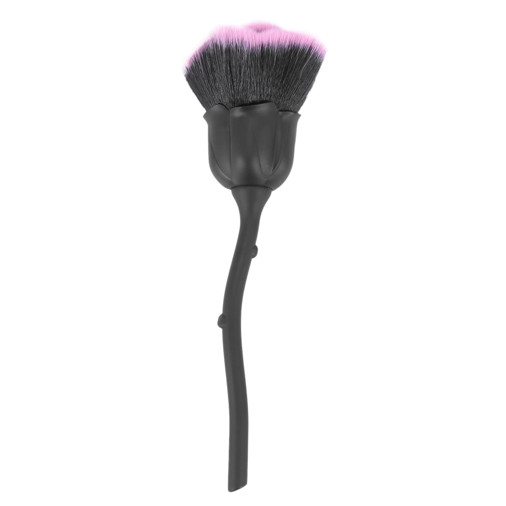 Guindxan 2X Nail Dust Brush - Professional Nail Art Cleaning Brush & Blush Brush Set (Pink & Black) for Manicure, Pedicure & Makeup Application