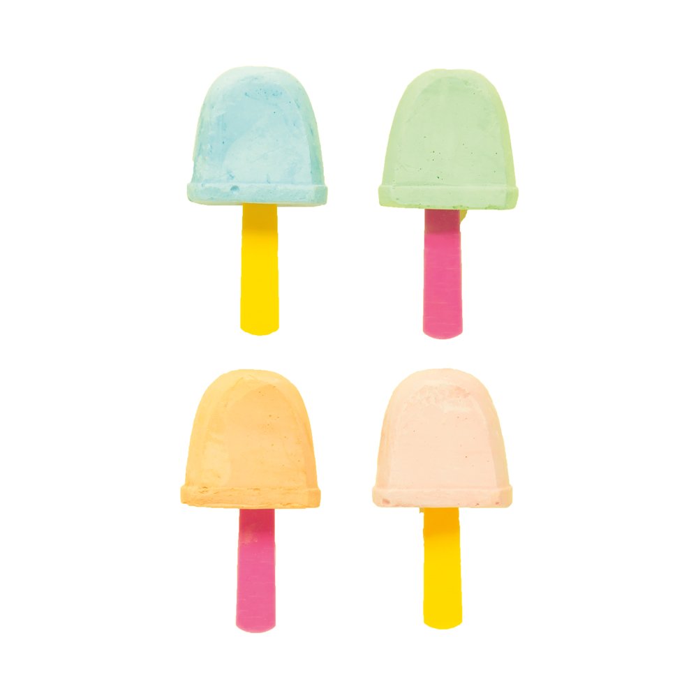 Unique Sidewalk Chalk Pops - 4 Pack Non-Toxic Kids Drawing Toys for Outdoor Play, Birthday Party Favors & Summer Activities