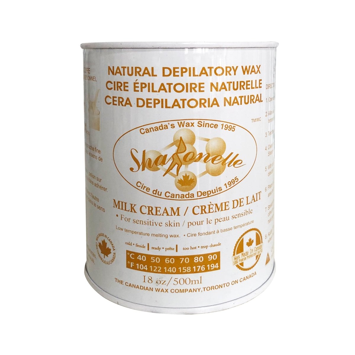 Sharonelle All-Purpose Natural Hair Removal Wax - 500ml (18OZ) for Legs, Arms, Bikini & Face - Easy At-Home Waxing Kit for Smooth Skin