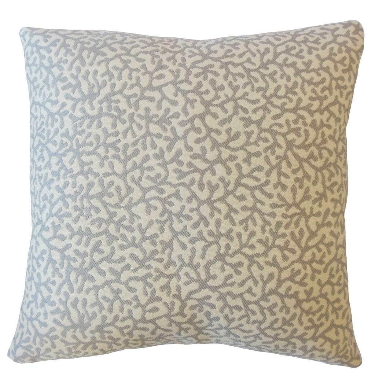 Premium Verena Coastal Down Filled Throw Pillow - Smoke Color 20x20 Inches - Soft Luxury Decorative Cushion for Sofa, Bed & Coastal Home Decor