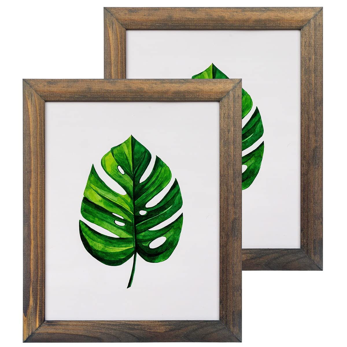 Rustic Grey Wood Picture Frames 8x10 (Pack of 2) - Farmhouse Style Tabletop or Wall Mount Photo Display with Glass - Perfect for Home Decor, Wedding Photos & Family Portraits