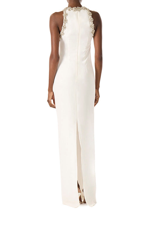 Elegant Sleeveless Jewel Neck Gown - Formal Evening Dress for Prom, Wedding & Special Occasions