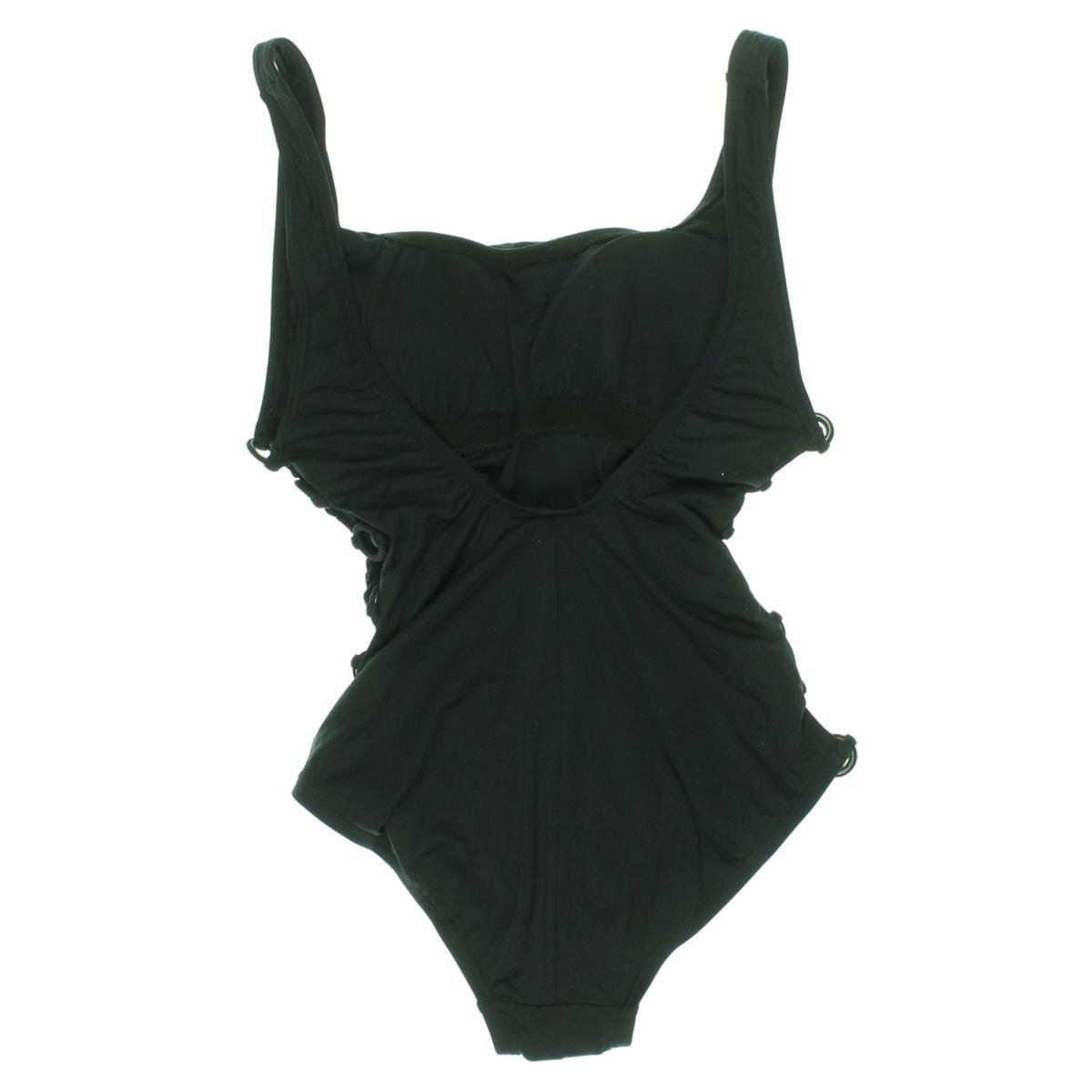 DKNY Ring Cutout One-Piece Swimsuit for Women - Sexy High Cut Bathing Suit with Unique Ring Design, Perfect for Beach Vacations & Pool Parties